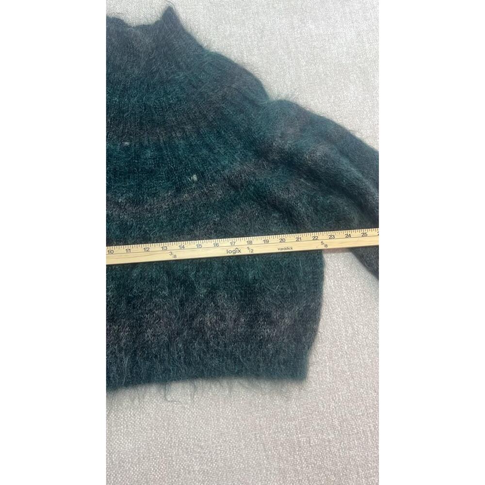 Paul & Duffier Mohair Wool Sweater S/M Fuzzy Dark Green Oversized Pullover - Picture 6 of 7